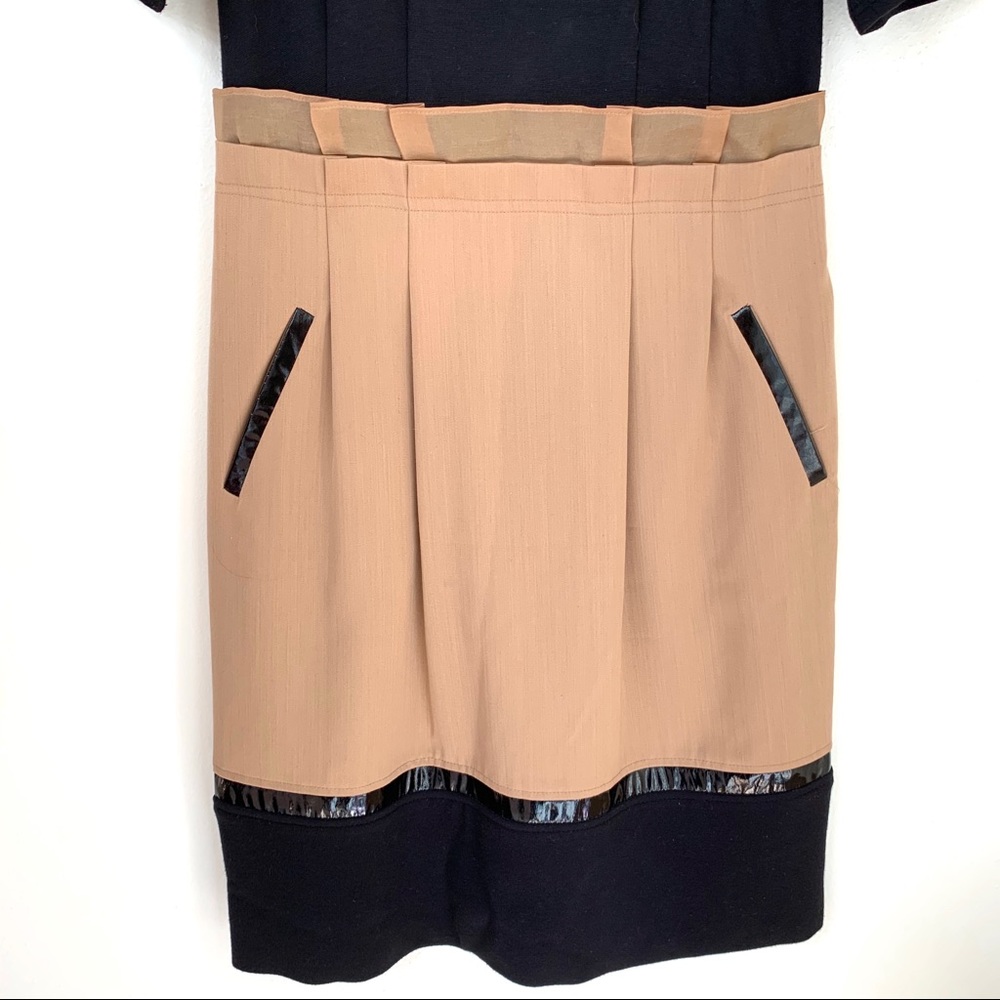 Shani | Black and Tan Mid-length Dress - Picture 5 of 12